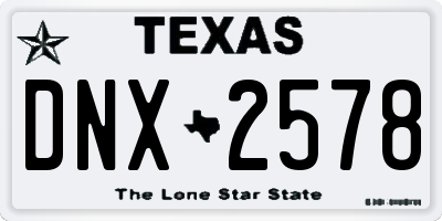 TX license plate DNX2578