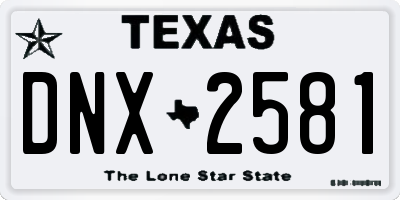 TX license plate DNX2581