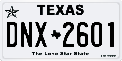 TX license plate DNX2601