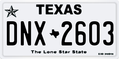 TX license plate DNX2603