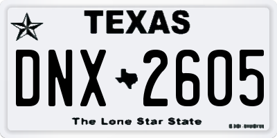 TX license plate DNX2605