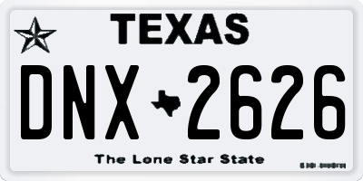 TX license plate DNX2626