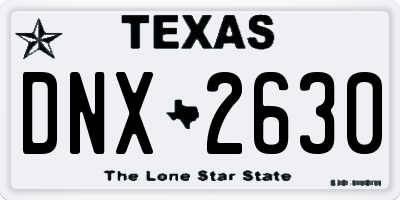 TX license plate DNX2630