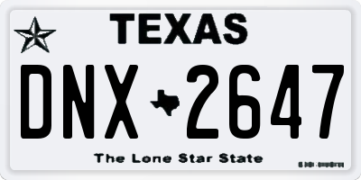 TX license plate DNX2647