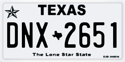 TX license plate DNX2651