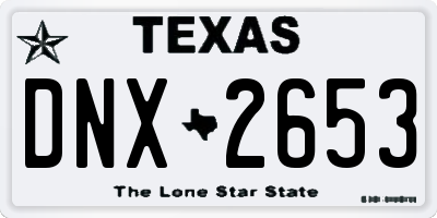 TX license plate DNX2653