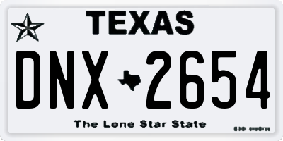 TX license plate DNX2654