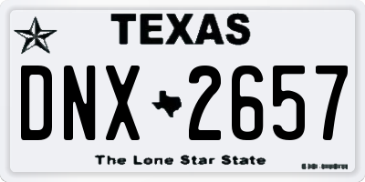 TX license plate DNX2657