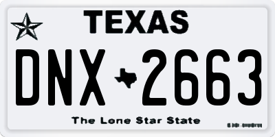 TX license plate DNX2663