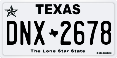 TX license plate DNX2678