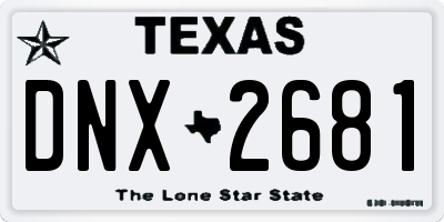 TX license plate DNX2681