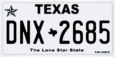 TX license plate DNX2685