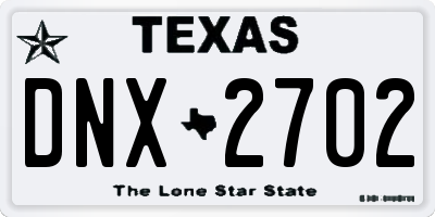 TX license plate DNX2702