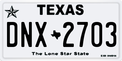 TX license plate DNX2703