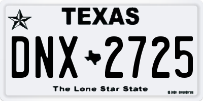 TX license plate DNX2725