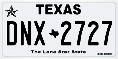 TX license plate DNX2727