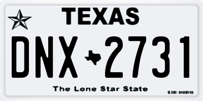 TX license plate DNX2731