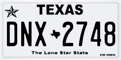 TX license plate DNX2748