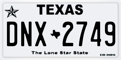 TX license plate DNX2749