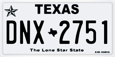 TX license plate DNX2751