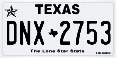 TX license plate DNX2753
