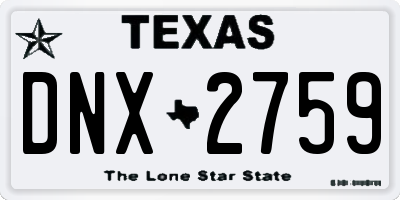 TX license plate DNX2759