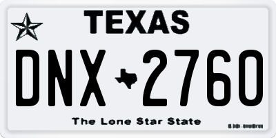 TX license plate DNX2760