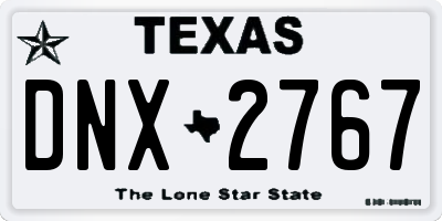 TX license plate DNX2767