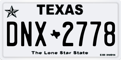 TX license plate DNX2778