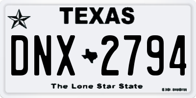 TX license plate DNX2794