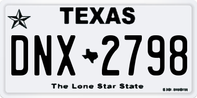 TX license plate DNX2798
