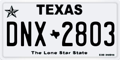TX license plate DNX2803
