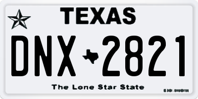 TX license plate DNX2821