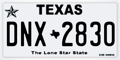 TX license plate DNX2830