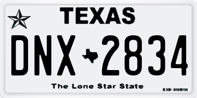 TX license plate DNX2834