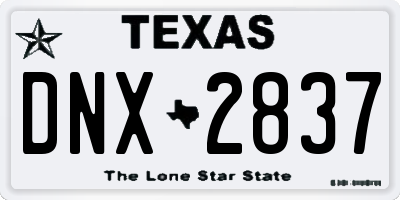 TX license plate DNX2837