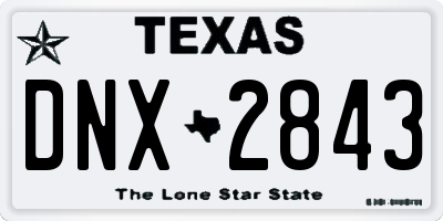 TX license plate DNX2843