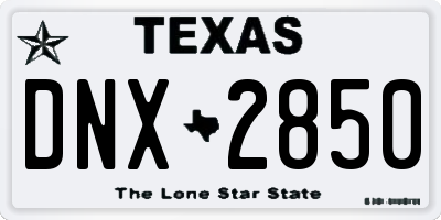 TX license plate DNX2850