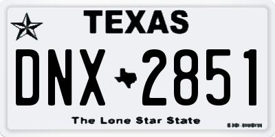 TX license plate DNX2851
