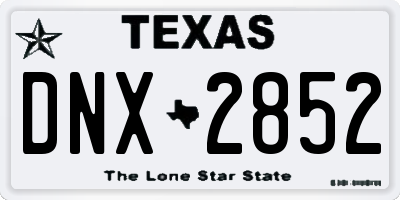 TX license plate DNX2852