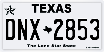 TX license plate DNX2853