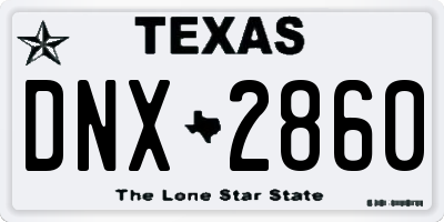 TX license plate DNX2860