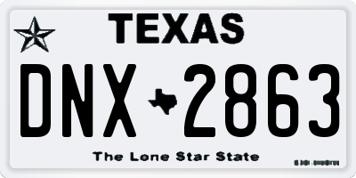 TX license plate DNX2863