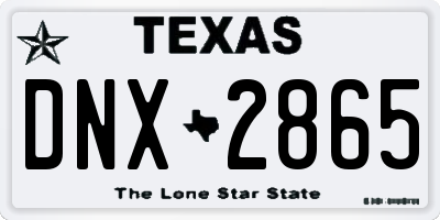 TX license plate DNX2865