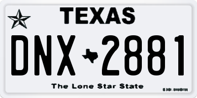 TX license plate DNX2881