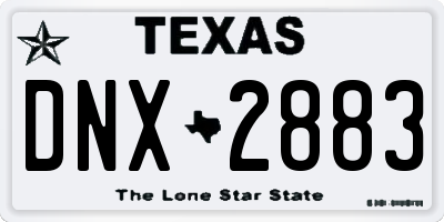 TX license plate DNX2883