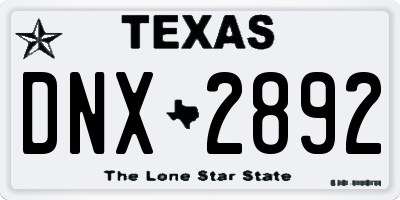 TX license plate DNX2892