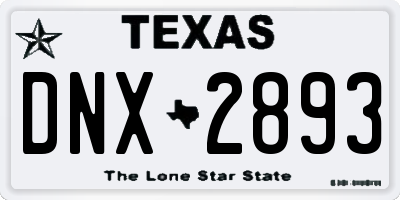 TX license plate DNX2893