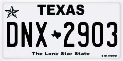 TX license plate DNX2903