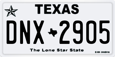 TX license plate DNX2905